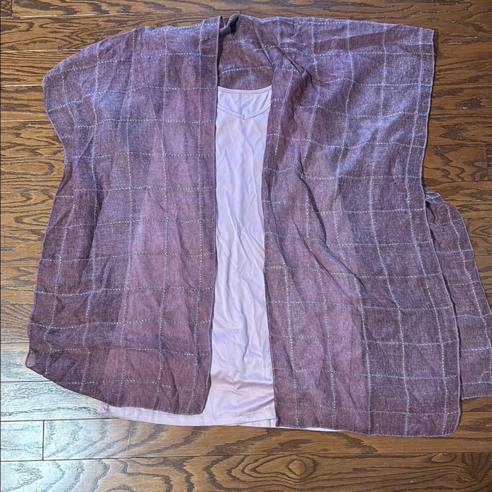 ⭐️Purple Plaid Cape with Open Front Design